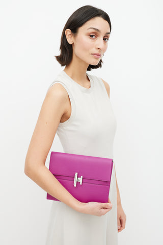 Hermès Rose Pourpre Cinhetic Clutch