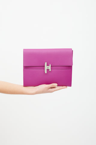 Hermès Rose Pourpre Cinhetic Clutch