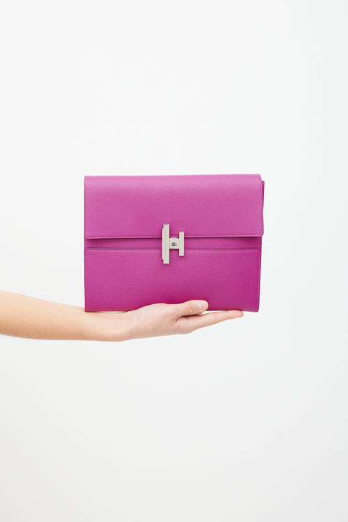 Hermès Rose Pourpre Cinhetic Clutch