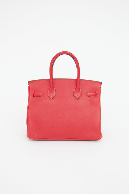 Hermès 2019 Epsom Rouge De Coeur Birkin 30 Bag