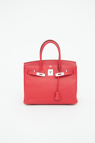 Hermès 2019 Epsom Rouge De Coeur Birkin 30 Bag