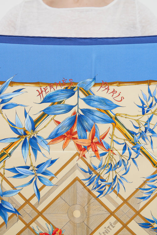 Hermès Blue Serenite Silk Twill Scarf