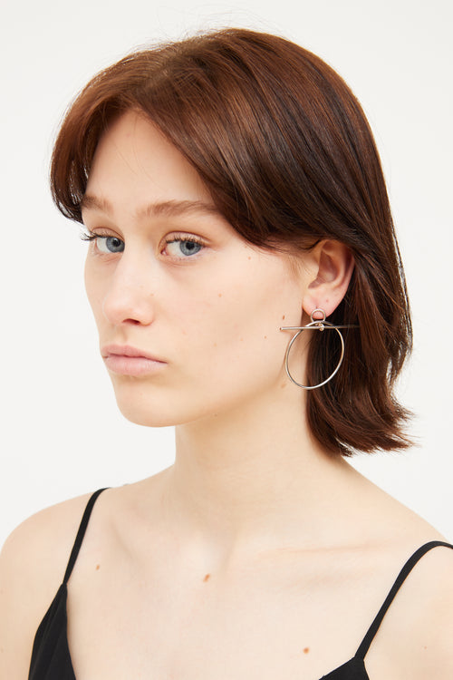 Hermès Sterling Silver Medium Model Loop Earrings