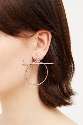 Hermès Sterling Silver Medium Model Loop Earrings