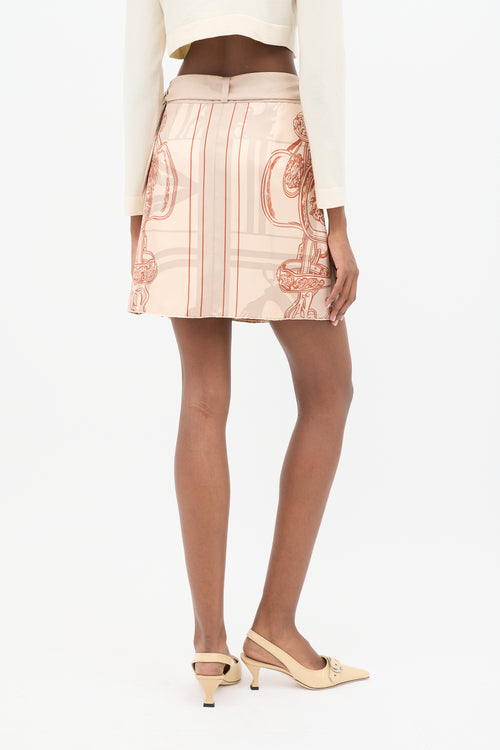 Hermès Silk Printed Wrap Skirt