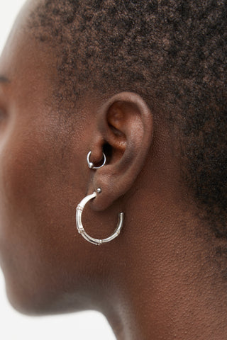 Hermès Sterling Silver Bamboo Earring