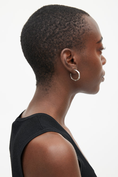 Hermès Sterling Silver Bamboo Earring