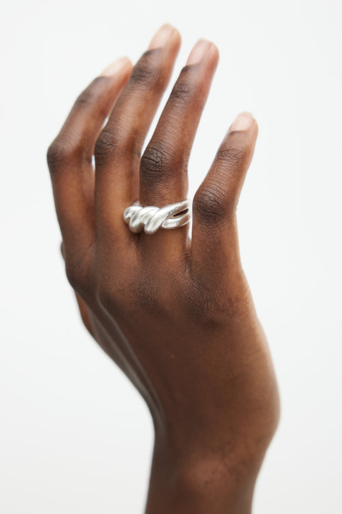 Hermès Sterling Silver Twist Ring