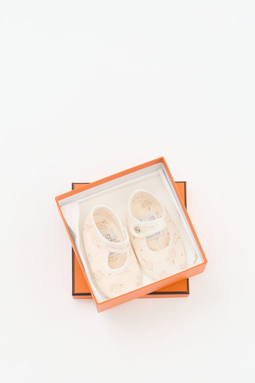 Hermès Cream Pif Adada Dots Baby Slipper