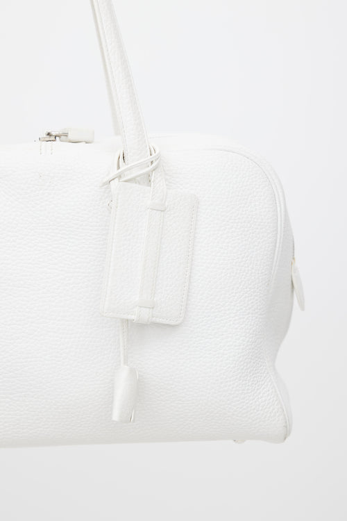 Hermès White Clemence Victoria II 35 Bag