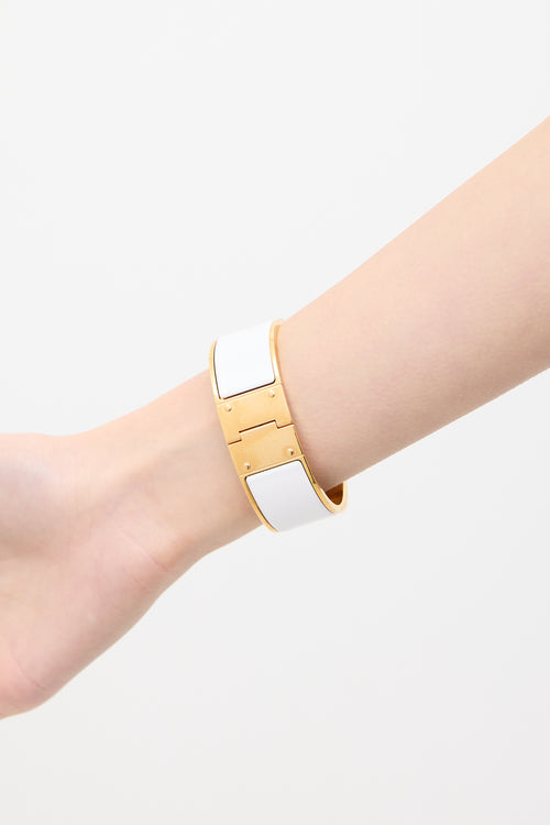 Hermès White 
Gold Charniere L Cuff