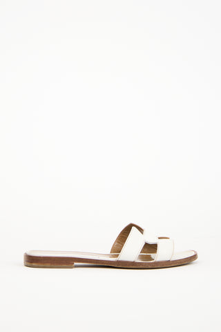 Hermès White Havane Leather Oran Sandal