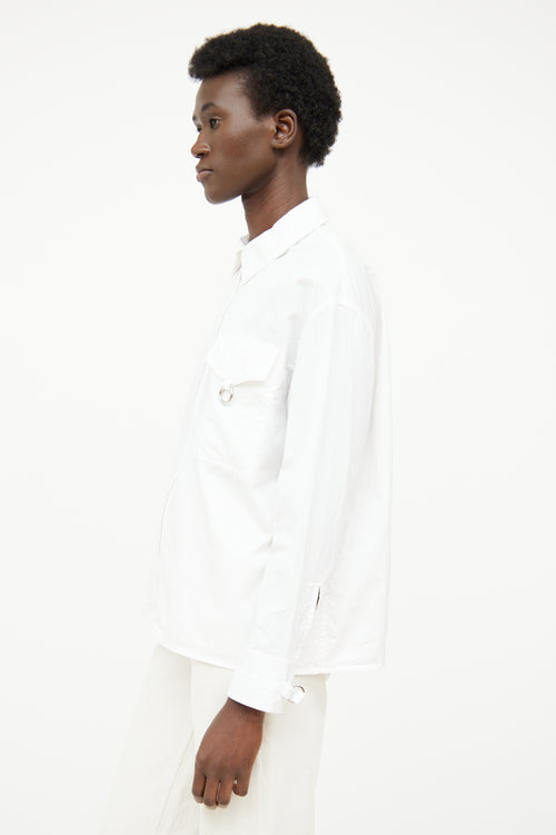 Hermès White Zip Cotton Long Sleeve Shirt