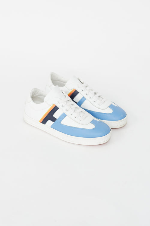 Hermès White and Blue Sneakers