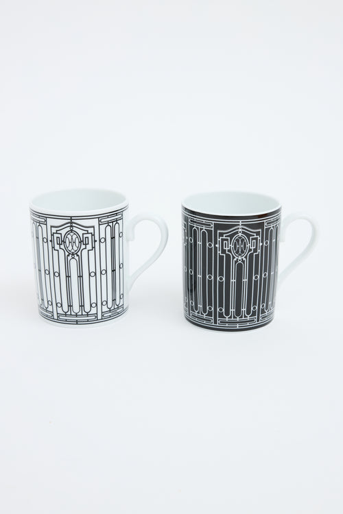 Hermès White 
Black H Deco Mug