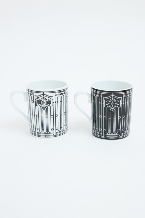 Hermès White 
Black H Deco Mug