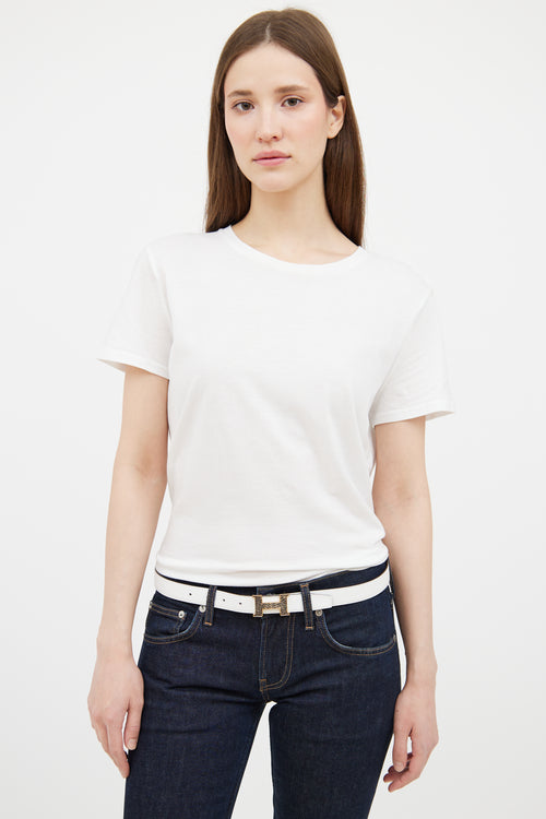 White 
Etoupe Mini Reversible Constance Belt