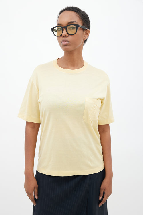 Hermès Yellow Embroidered Logo T-Shirt