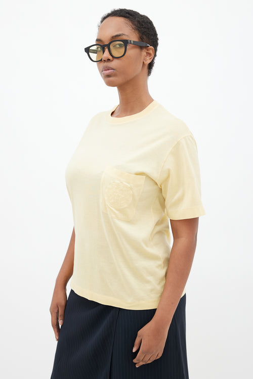 Hermès Yellow Embroidered Logo T-Shirt