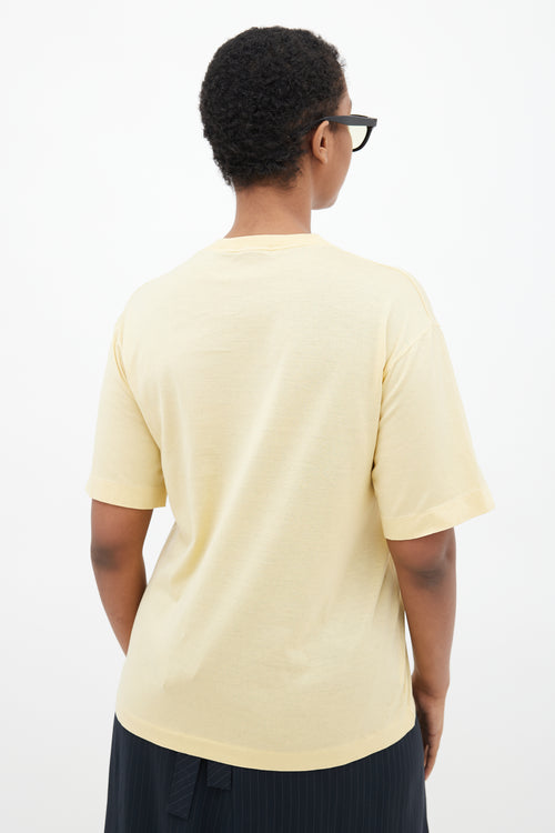 Hermès Yellow Embroidered Logo T-Shirt