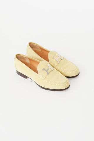 Hermès Yellow Suede Paris Loafer