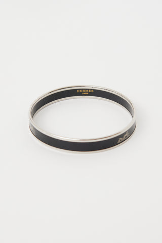 Hermès Black Enamel Caleche Bracelet