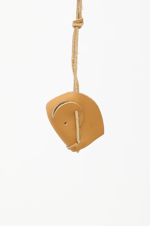 Hermès Brown Leather Head Charm