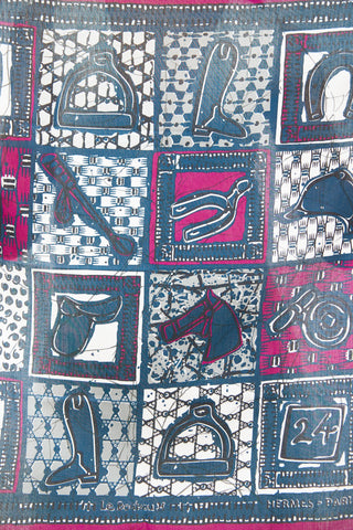 Hermes 2010 Blue Le Boubou H Cotton Scarf