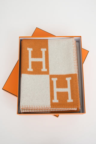 Hermes Ecru Potiron Avalon Throw Blanket