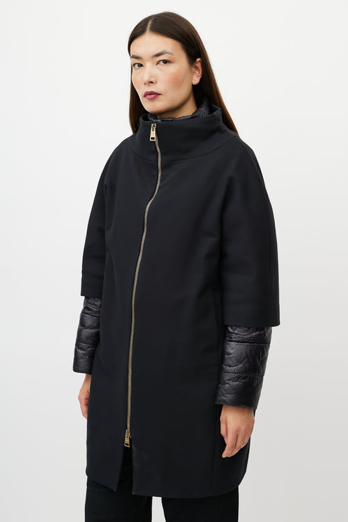 Herno Black Down Lined Coat