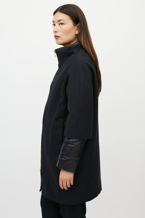 Herno Black Down Lined Coat