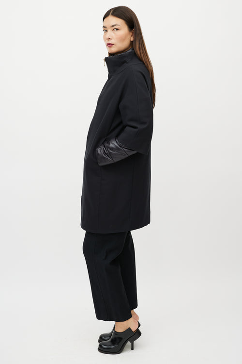 Herno Black Down Lined Coat