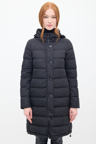 Herno Black Down 
Nylon Hooded Puffer Coat