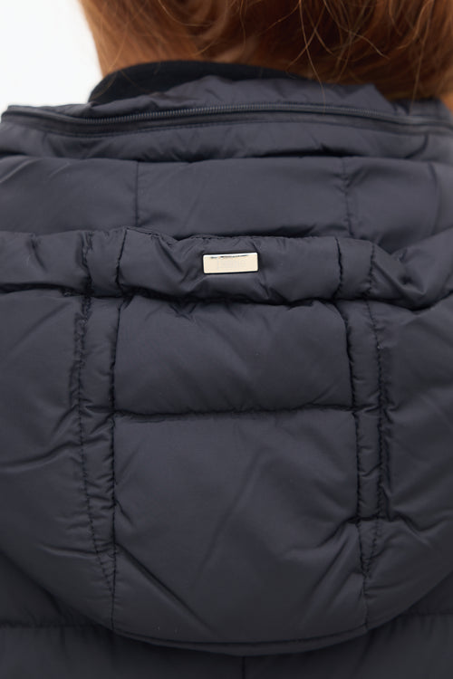 Herno Black Down 
Nylon Hooded Puffer Coat