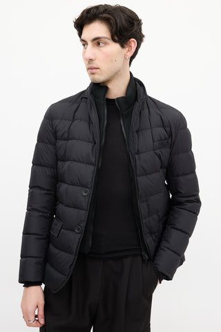 Herno Black Down 
Nylon Layered Puffer Jacket