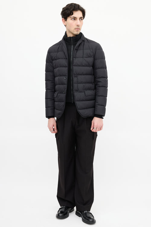 Herno Black Down 
Nylon Layered Puffer Jacket