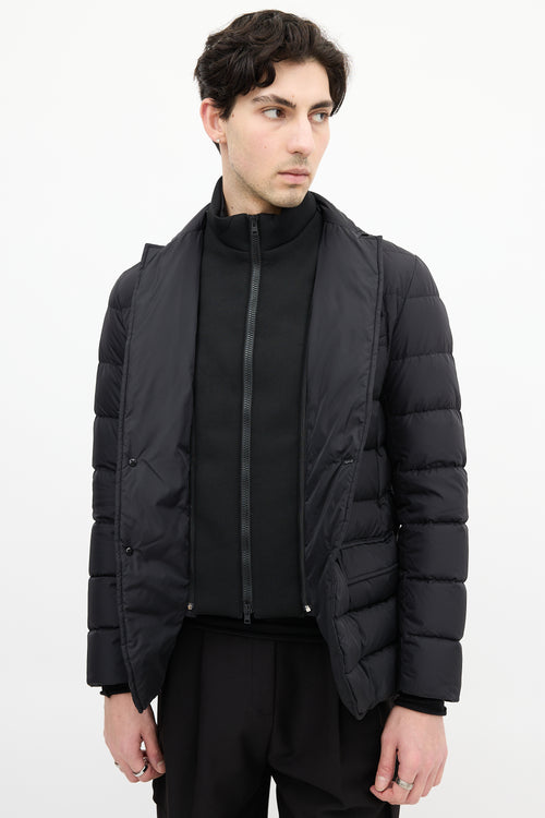 Herno Black Down 
Nylon Layered Puffer Jacket