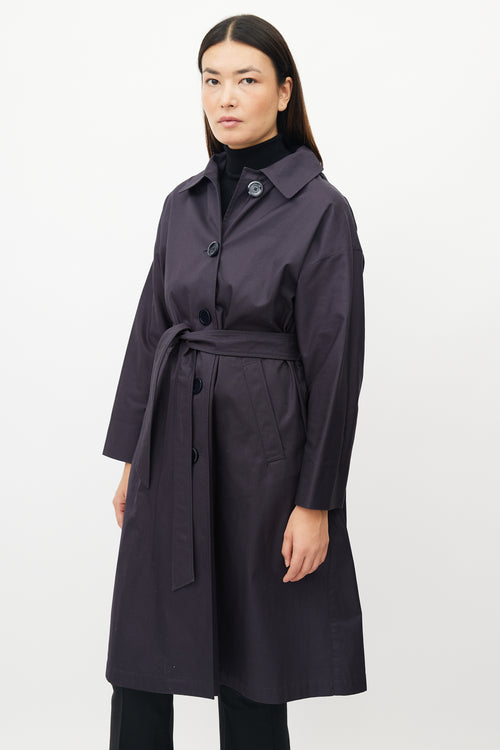 Herno Navy Belted Hooded Coat