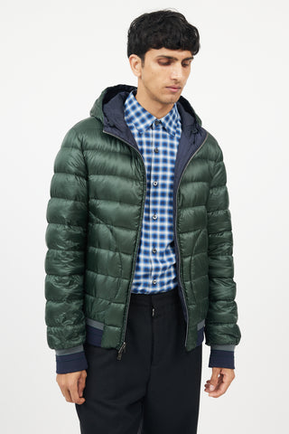 Herno Navy 
Green Reversible Nylon Down Jacket