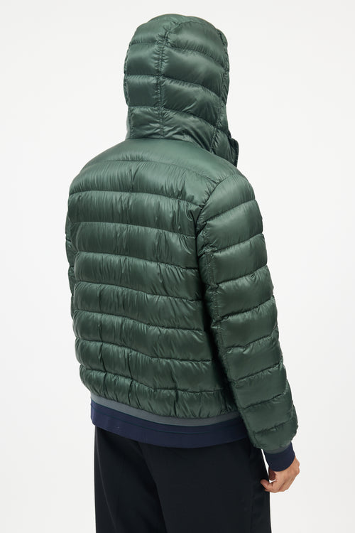 Herno Navy 
Green Reversible Nylon Down Jacket