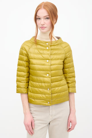 Herno Yellow 
Grey Down Reversible Puffer Jacket