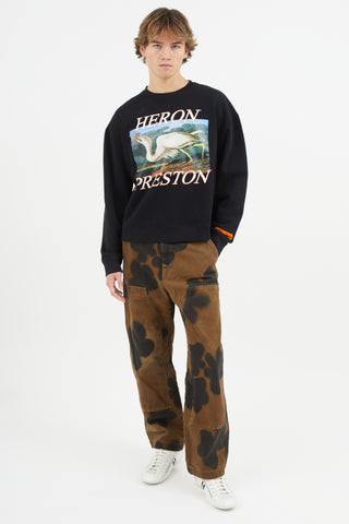 Heron Preston Black 
Multicolour Graphic Print Sweatshirt