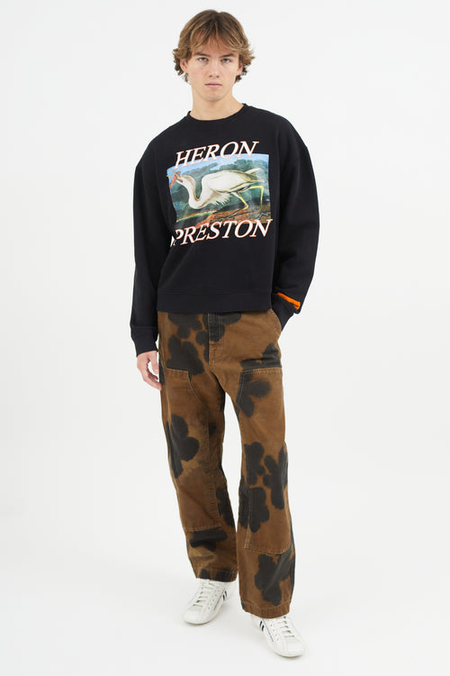 Heron Preston Black 
Multicolour Graphic Print Sweatshirt