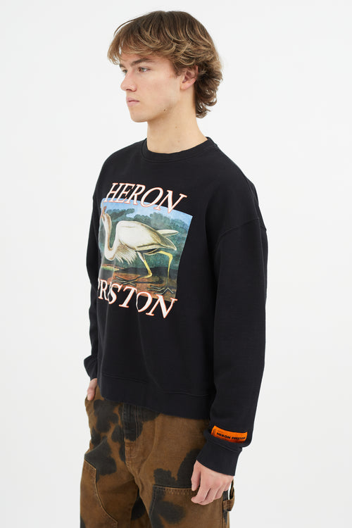 Heron Preston Black 
Multicolour Graphic Print Sweatshirt