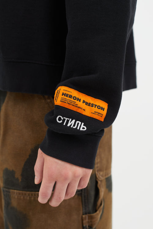 Heron Preston Black 
Multicolour Graphic Print Sweatshirt