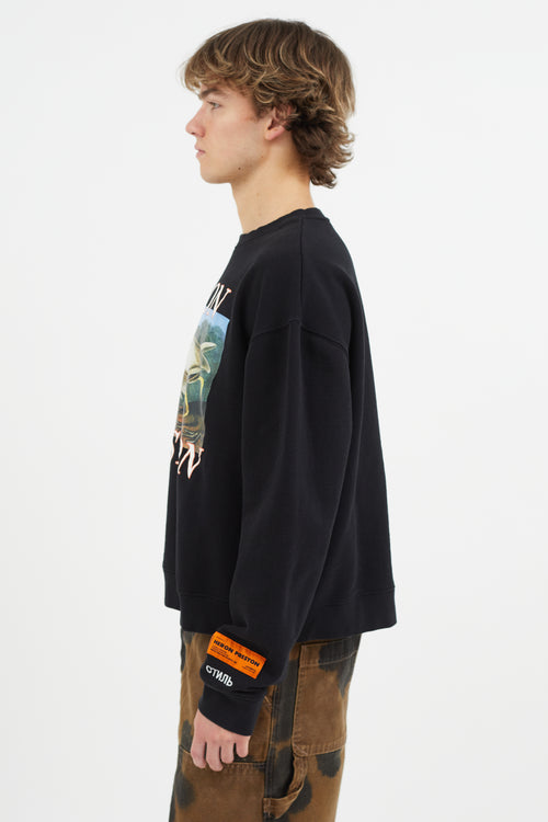 Heron Preston Black 
Multicolour Graphic Print Sweatshirt