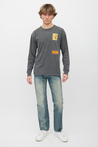 Heron Preston X Justin Timberlake Grey 
Multicolour Graphic Long Sleeve Top