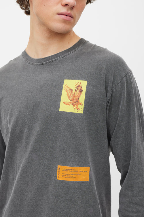 Heron Preston X Justin Timberlake Grey 
Multicolour Graphic Long Sleeve Top