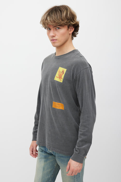 Heron Preston X Justin Timberlake Grey 
Multicolour Graphic Long Sleeve Top