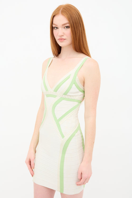 Hervé Léger V-Neck Bandage Dress